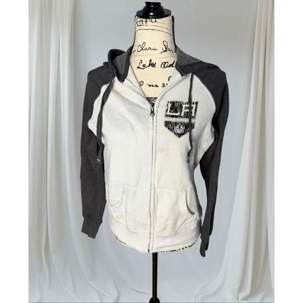 Vintage Majestic NHL Women's Size Medium LA Kings Hockey Sweatshirt Full Zip